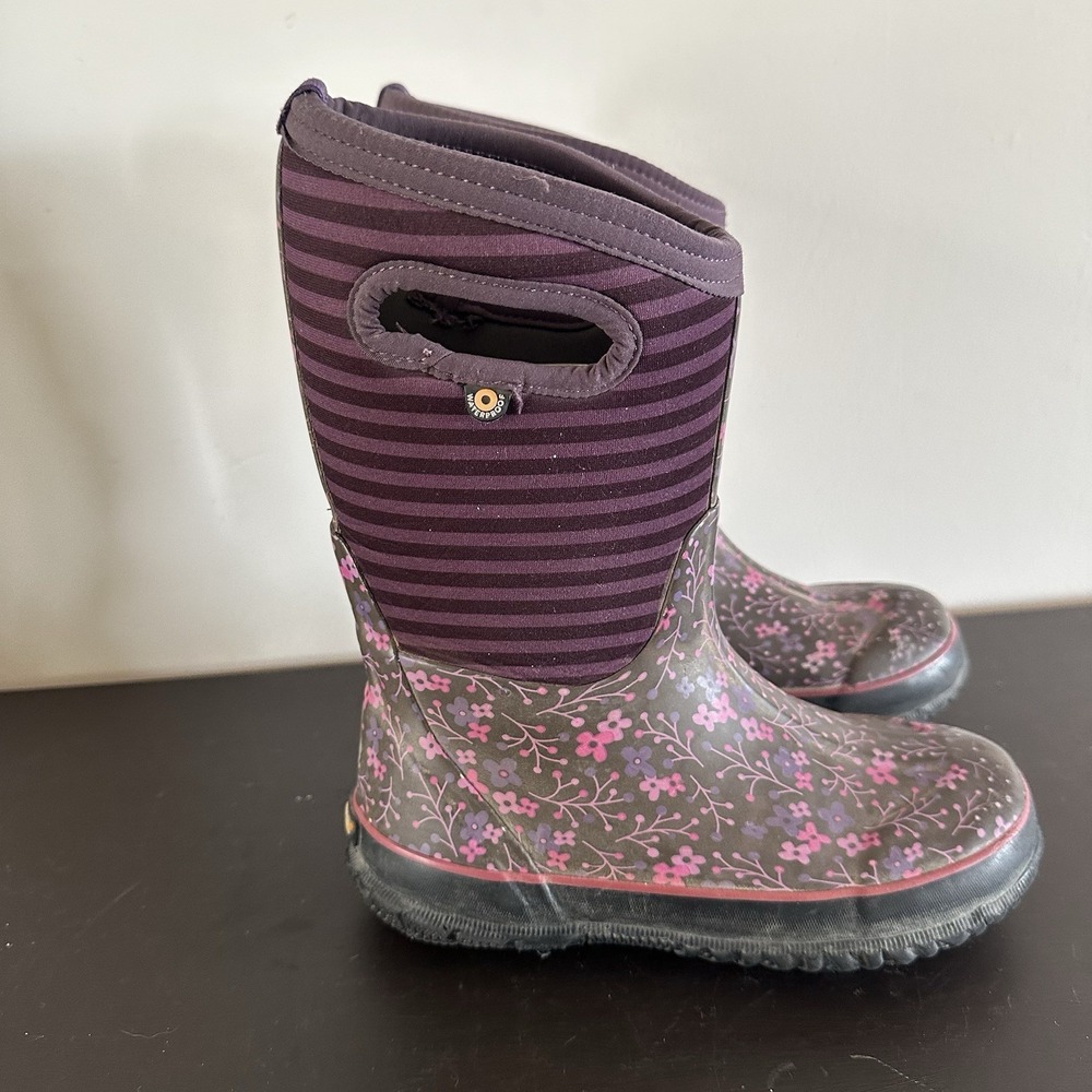 Bogs K ClscFlowersTR 71560-540 Rain Water Snow -30F Boot Youth Girls 3